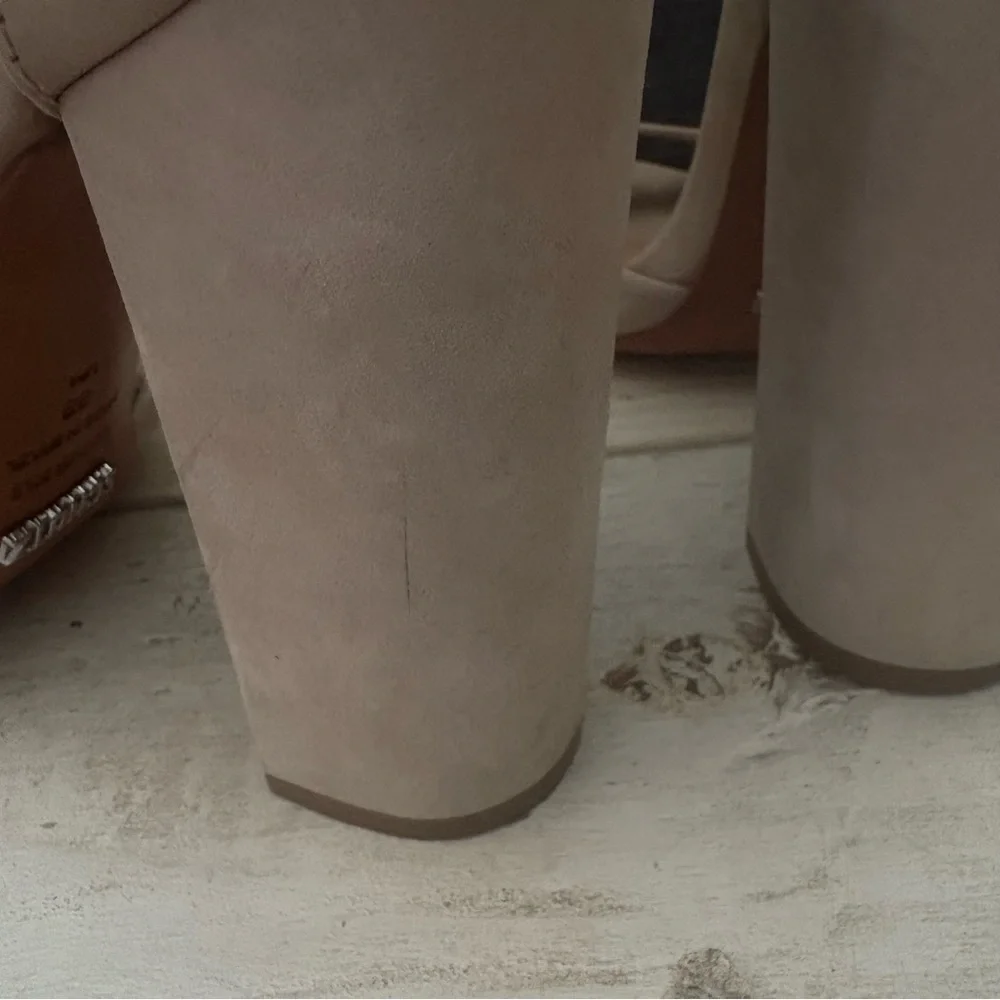 SCHUTZ Taupe Block Heel Sandals - Picture 13 of 16